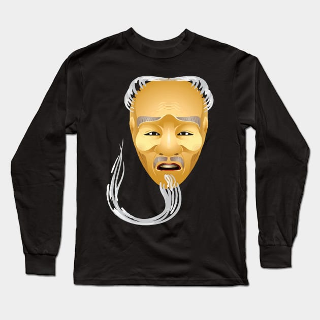 JAPANESE MASK KOJO OLD MAN ASIAN Long Sleeve T-Shirt by Proadvance